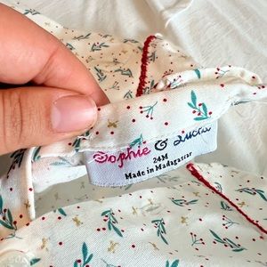 Sophie and Lucas 24 months holiday velvet bloomer set